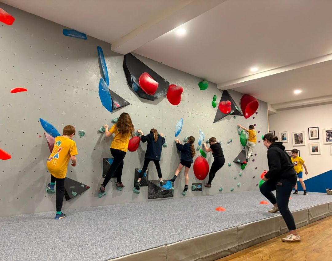Kids climbing at The Pocket in Bideford